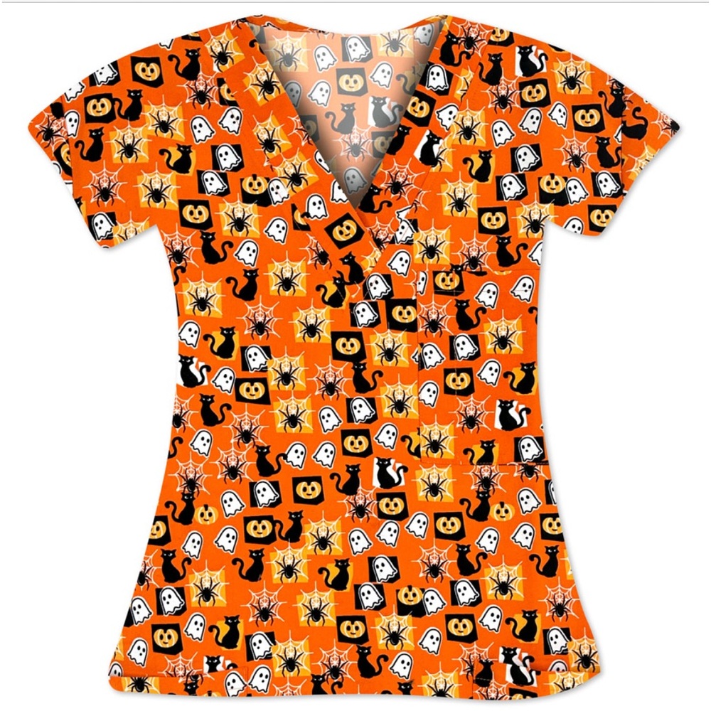 NWT Women’s Large I Love Scrubs  Halloween Scrub Top